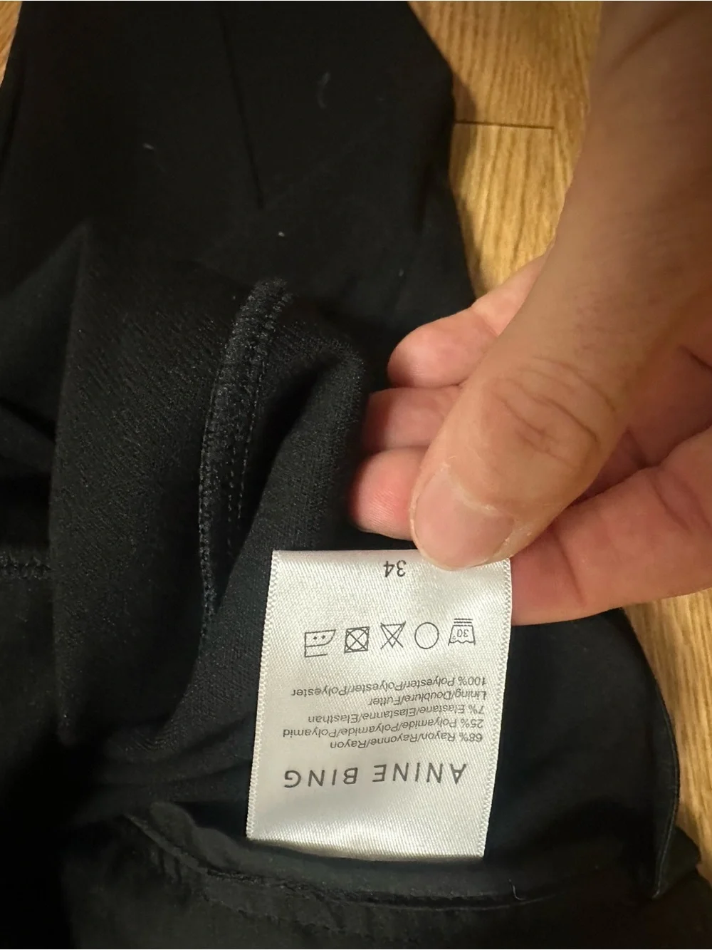 Anine Bing Black Tailored Dress Pants